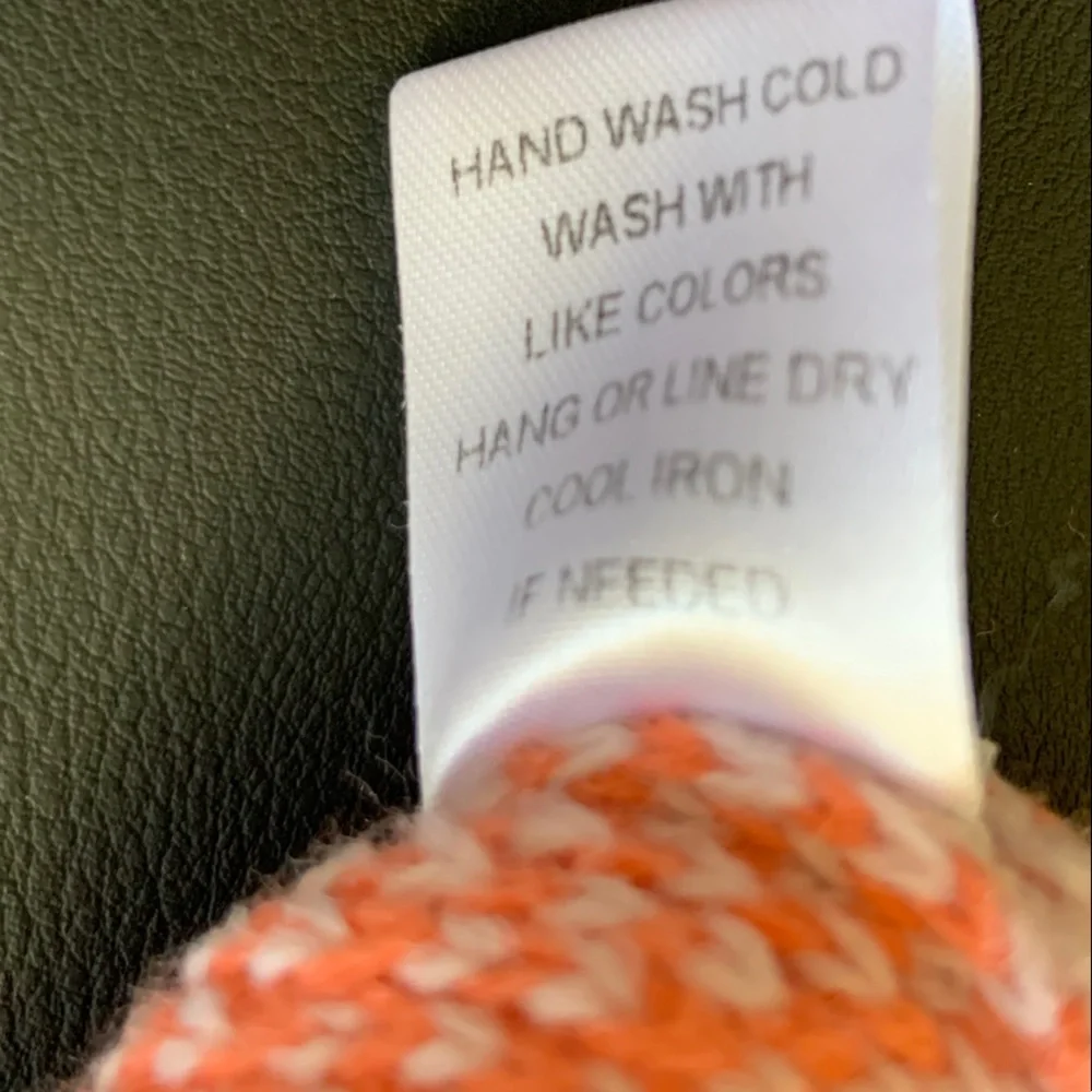 Loom Orange Checkerboard Cropped Cardigan Sweater S/M